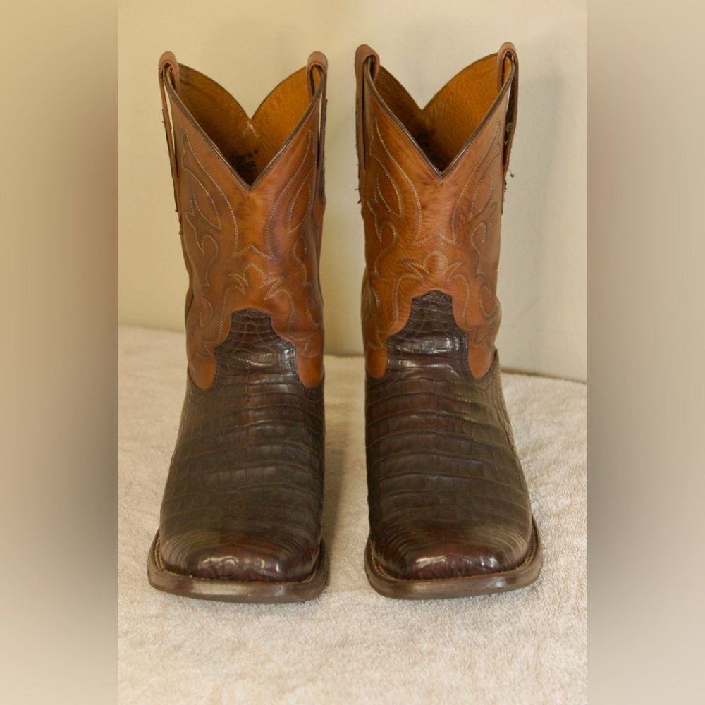Tony Lama Canyon Caiman Square Toe Cowboy Boots 11EE